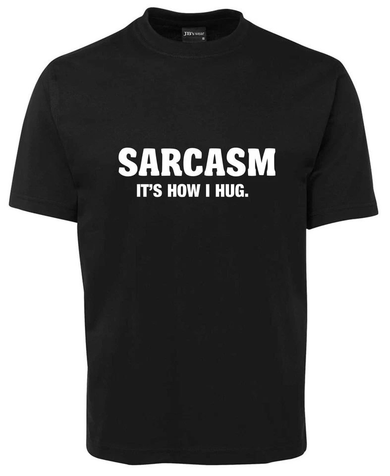 funny Sarcasm t shirt black  How I hug  size Large Chest 58.5 cm - image 1 of 1