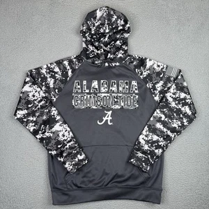 Alabama Crimson Tide Hoodie Mens Medium Gray Digital Camo OHT Military Pullover - Picture 1 of 14