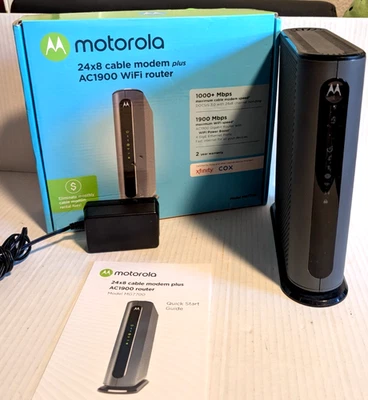 Motorola MG7700 24x8 Cable Modem Plus AC1900 WiFi Router - Tested - Image 1 of 4