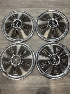 Vintage 1966 Ford Mustang 14" Hubcaps W/ Center Caps - Set of 4! - Picture 1 of 10