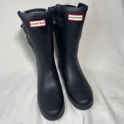 Botas de lluvia Hunter para mujer - talla 7 EE. UU., 12" de alto - negras, cinta reflectante Foto 1 de 4