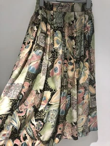 Dunkler Blumen Midi Rock Größe 8 True Vintage West Germany Taschen Boho Arty gefüttert N+L. - Bild 1 von 6