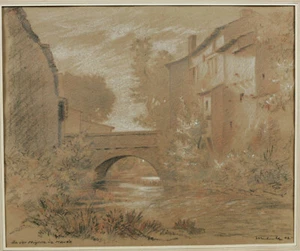 Hans Meinke 1907-1988 dibujo 1943 Mauzé sur le Mignon Kronberger colonia de pintores - Imagen 1 de 8