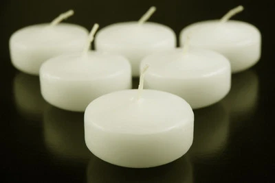10 Large 6cm Floating Cream Wax Candle 5-6 burn hour wedding party birthday bowl - Image 1 of 4