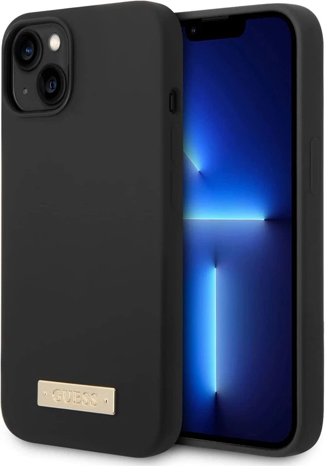 Guess Silikoncase Nero Con Metall-Logo Magsafe Compatibile per IPHONE 14 6,1 " - Immagine 1 di 1