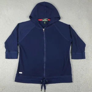 Ralph Lauren Sweater Girls XL Blue Knit Full Zip Up Hoodie Sweatshirt - Picture 1 of 9