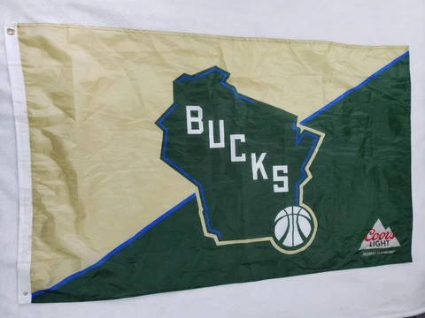 Milwaukee Bucks Coors Light 4ft X 2.5 Ft Nylon Flag Basketball Logo Fan Cover