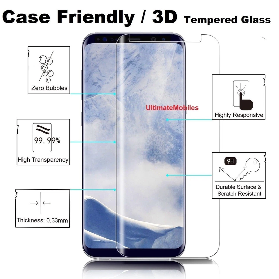 Nuevo Protector Pantalla Cristal Templado Transparente 3D Samsung Galaxy S9 100% Original Foto 1 de 1