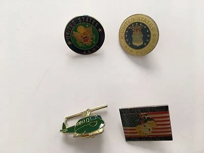 US AIR FORCE,MARINES,ARMY,MEGA RARE SET OF 4 VNG 70's-80's PINBACK BUTTON BADGES - Image 1 of 3