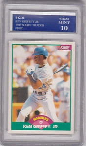 Ken Griffey Jr 1989 Score Traded #100T ROOKIE CARD Baseball Grade GEM MINT 10 RC - Picture 1 of 1