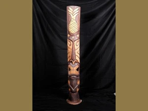 5 FT TALL! Large 60" HAWAIIAN BIG KAHUNA Tiki Mask Totem w/Stand. Tropical Decor - Picture 1 of 1