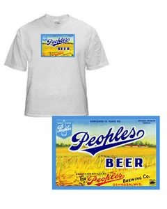 PEOPLES BRAUEREI BIER ETIKETT T-SHIRT OSHKOCH WISCONSIN SMALL-XXXLARGE - Bild 1 von 1