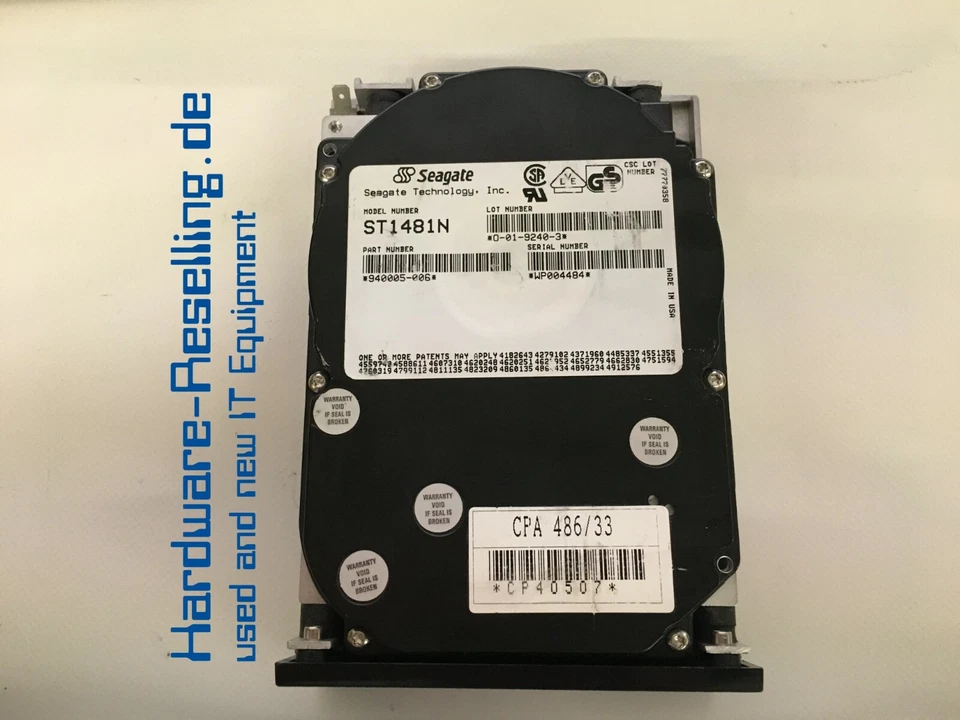 Seagate Legacy ST1481N 940005006 492MB 3,5" 4412RPM Fast SCSI-2 50-pin Narrow  - Bild 1 von 2