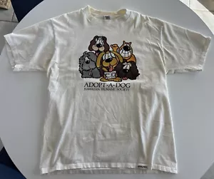 Maglietta VINTAGE Crazy Shirts Hawaii Adopt A Dog punto singolo 2 lati taglia XL - Foto 1 di 9