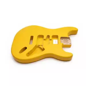 AE Guitars® S-Style Paulownia Replacement Guitar Body Graffiti Yellow - Picture 1 of 5