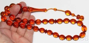 Cuentas de oración Zaafarani azafrán tipo Faturan corte oliva vintage Tesbih Komboloi - Imagen 1 de 1