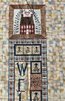 Panel de tela Daisy Kingdom Marcias Sampler Reliquia Bienvenida Colgante de pared 17 X 43 Foto 1 de 4