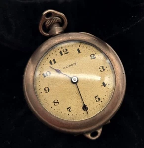 Antique 1920s Illinoise 15 Jewels Gold Filled Pocket Watch - For Repair - Picture 1 of 9
