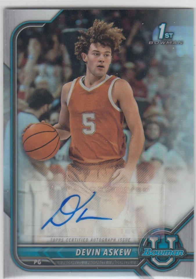 2021-22 Devin Askew Bowman University Chrome ROOKIE AUTO - DA Texas Kentucky Cal - Image 1 of 1