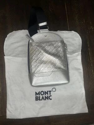 NUEVO BOLSO BANDOLERA MONTBLANC M GRAM PLATA HONDA UNISEX Foto 1 de 4