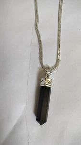 925 Sterlingsilber Naturschwarz Spinell Bleistift Anhänger Schmuck für Herren / - Bild 1 von 6