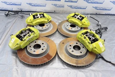 2020 CHEVROLET CORVETTE 2LT C8 Z51 OEM YELLOW BREMBO BRAKE CALIPERS ROTORS #1509 - Image 1 of 4