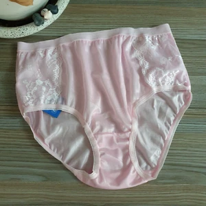 Braguita de poliéster transparente vintage Sissy rosa nailon encaje sedoso ta... - Imagen 1 de 21