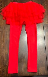 Girls Red Leggings with TuTu size 160 (M/L) - Picture 1 of 3