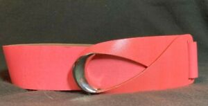 Vintage 80s 90s Neon pink leather womens belt