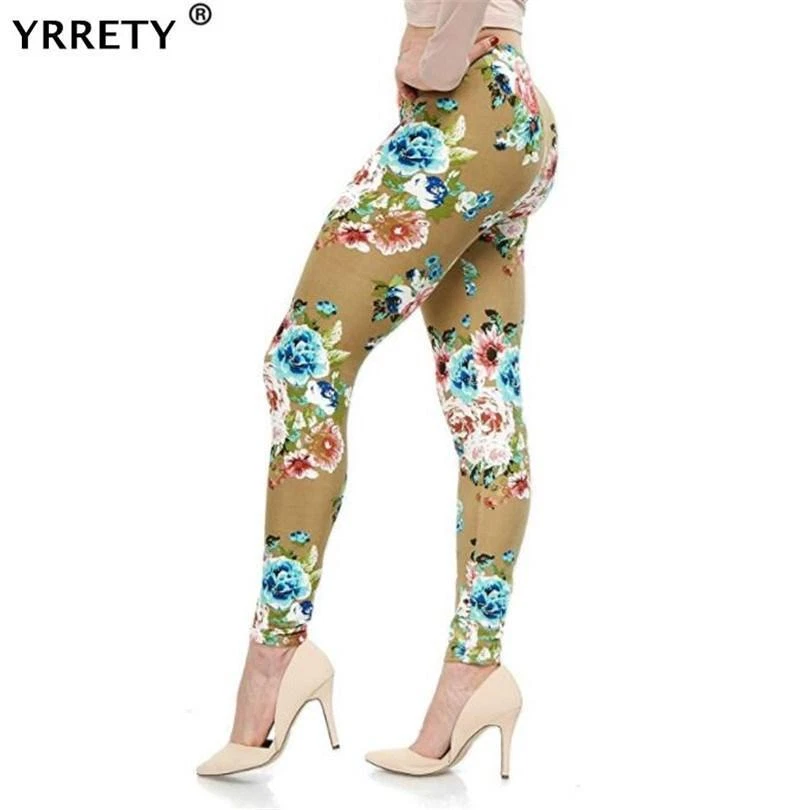 Mujer Informal Floral Estampado Algodón Leggings Moda Graffiti Suave Pantalones Foto 1 de 4