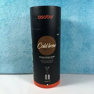 asobu Cold Brew Insulated Portable Brewer 34 oz Vacuum Insulated Silver *Promo - Picture 1 of 7