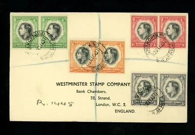 Postal History South West Africa #125-132 FDC George VI Coronation 1937 Set 2 - Image 1 of 4