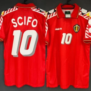1994 Belgium National Team Scifo Jersey New with Tags L (US M) Size F/S From JP - Picture 1 of 10
