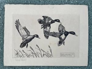 Original Pencil Signed Etching Richard Bishop circa 1935 Waterfowl - Picture 1 of 6