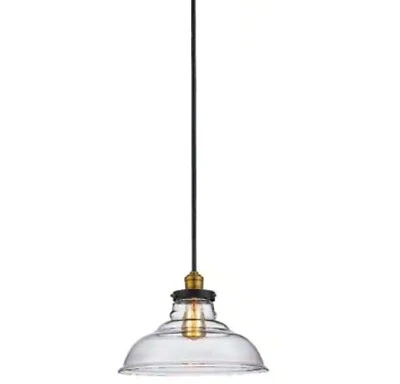 Мини-кулон Jackson 1 лампа полированное масло бронза с прозрачным стеклянным абажуром - Изображение 1 из 3