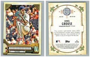 2022 TOPPS GYPSY QUEEN MISSING NAMEPLATE SP PARALLEL RC 203 HANS CROUSE PHILLIES - Picture 1 of 1