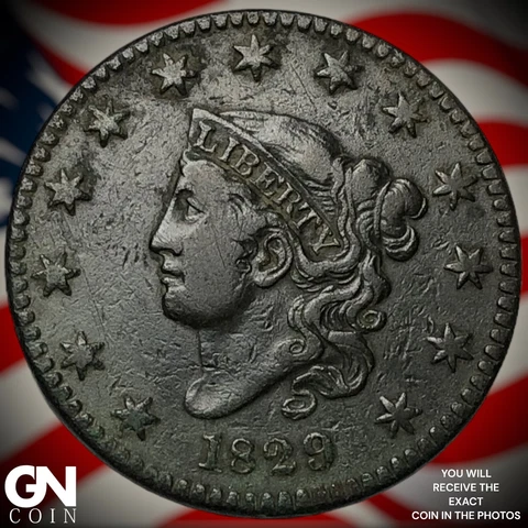 1829 Coronet Head Large Cent  Q7319 Cover