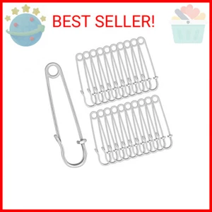 cobee 20 Pcs Large Safety Pins for Clothes, 2 Inch Heavy Duty Safety Pins for Th - Picture 1 of 2
