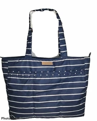 Jujube Be Super Be Baby diaper bag Nantucket Navy White Stripe Nautical EUC HTF - Image 1 of 4