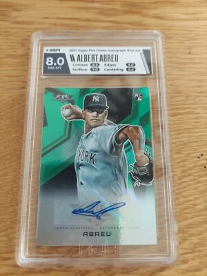 HGA 8 Albert Abreu 2021 Topps Fire GREEN FOIL  AUTO Rookie Card RC! #/75 - Image 1 of 2