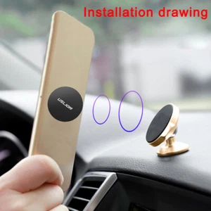 USLION Metal Plate Disc Cell Phone Magnet Holder Magnetic Car Mount Sticker - Zdjęcie 1 z 12