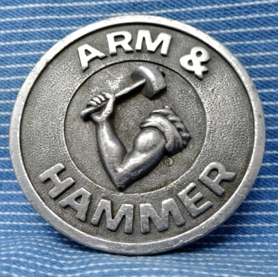 Martillo de brazo logotipo icónico hebilla de cinturón premio de seguridad de colección años 70 RJ Roberts Co. BMW916 Foto 1 de 4