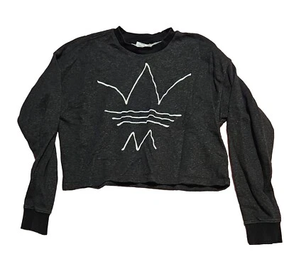 💜🩷Suéter Adidas para mujer pequeño top corto manga larga logotipo grande💕 Foto 1 de 4