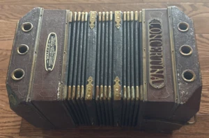 Antique Walles 39 Button Concertina  - Works But Need Parts - Please See Video - Picture 1 of 8