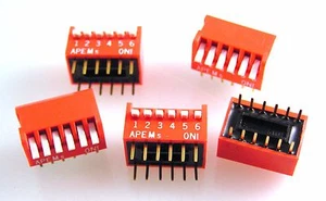 Interruptor DIP de piano Apem DPL-06U 6 vías arriba para encendido 5 piezas OM547b - Imagen 1 de 4
