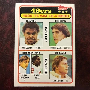 1981 Topps Set DWIGHT CLARK 49ERS LEADERS #319 UNMARKED - NM/MINT+ *HIGH GRADE* - Picture 1 of 2