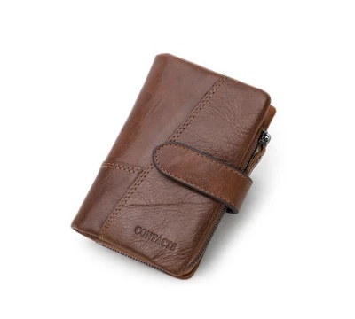 CONTACTS Men Wallet Genuine Leather Purse Cards Photo ID Holder With Coin Pocket - Image 1 of 4