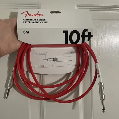 Cable de instrumento/guitarra Fender serie original genuino, rojo fiesta, 10' ft Foto 1 de 4