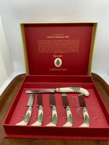 Cuchillo de queso Spode árbol de Navidad y 5 esparcidores - Caja original - - Imagen 1 de 13