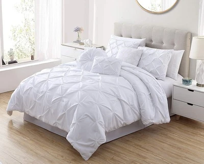 Chezmoi Collection Sydney 7-Piece Pinch Pleat Microfiber Comforter Bedding Set - Image 1 of 4